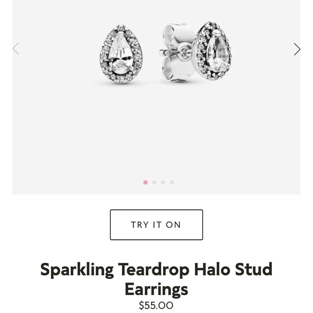 PANDORA Sparkling Teardrop Halo Stud